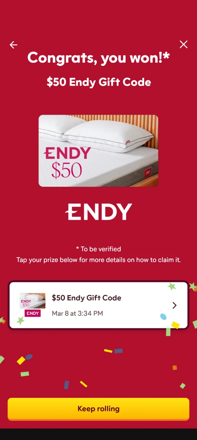 $50 Endy Gift E-card