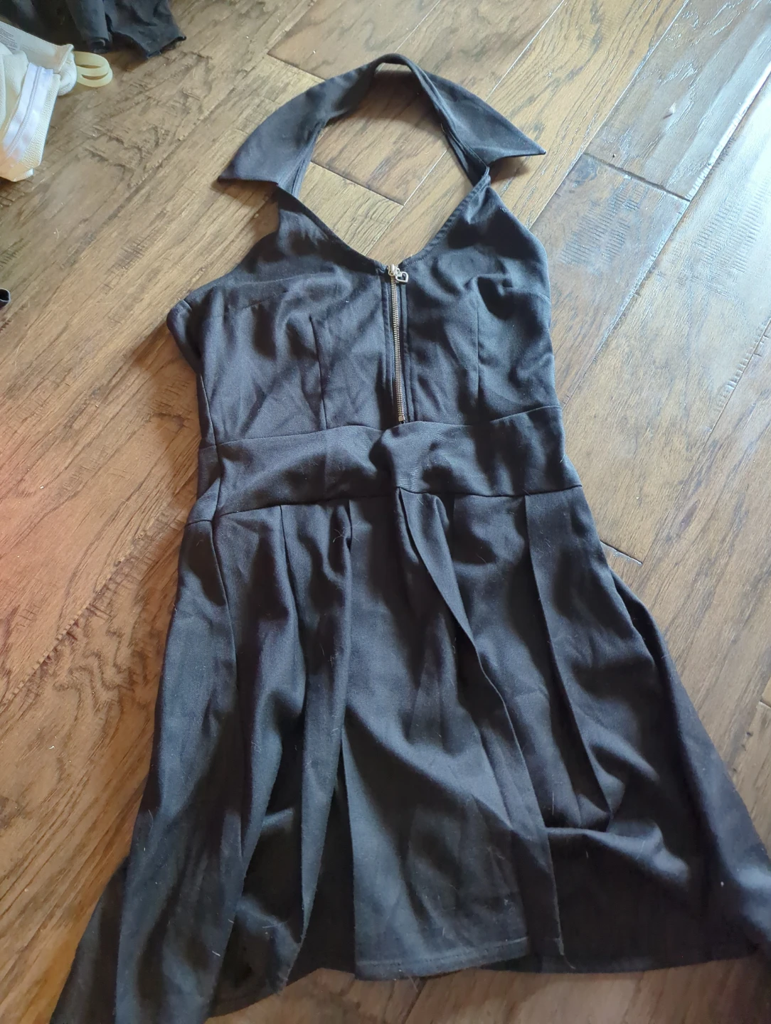 Black Halter Neck Dress with Zipper