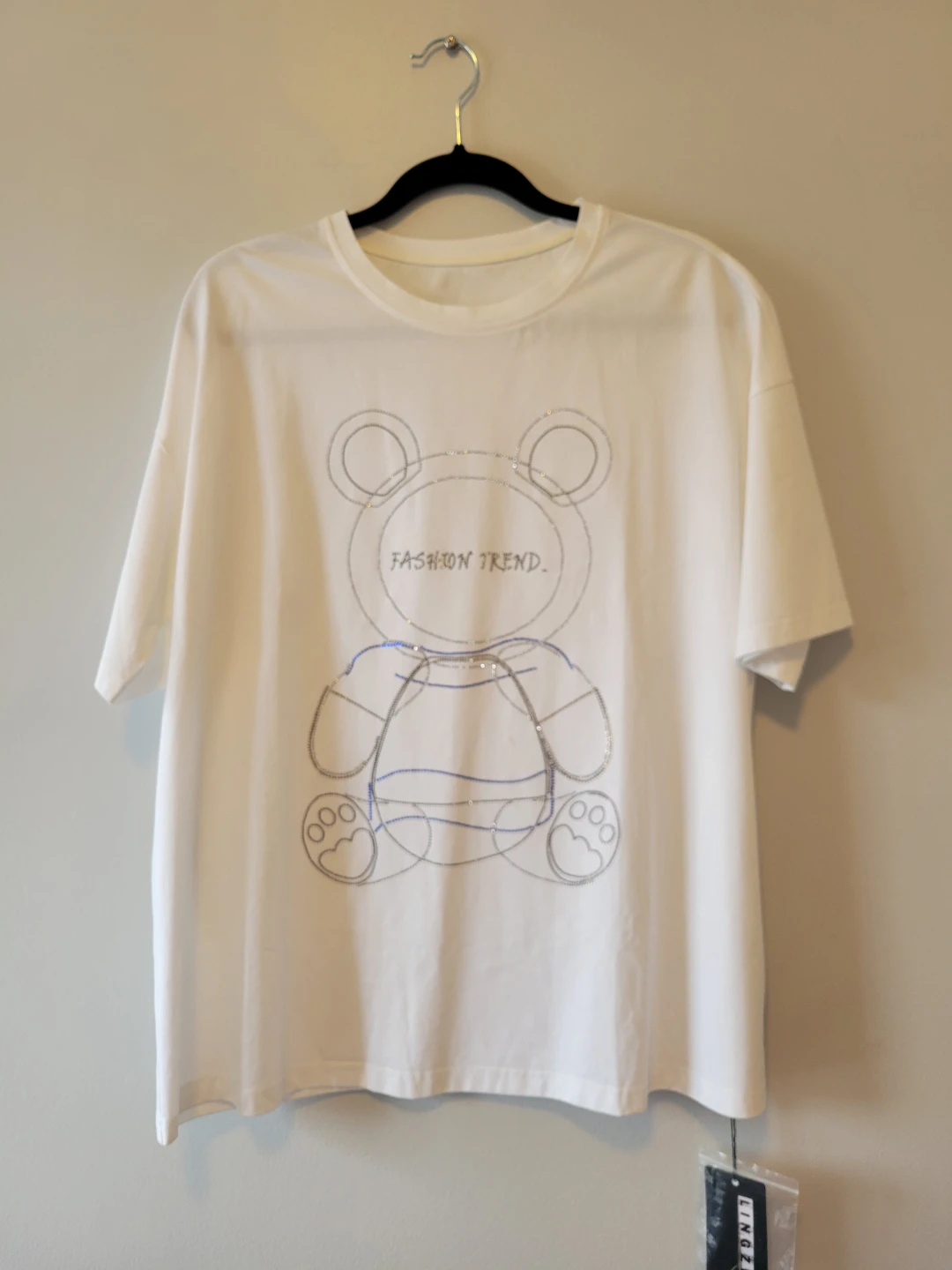 White Teddy Bear Graphic T-Shirt