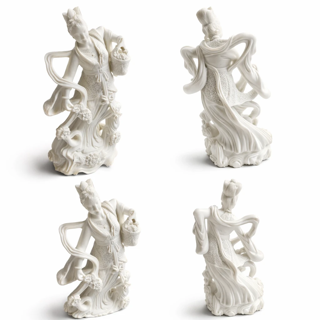 Solid Marble Lady Statue 13” Heavy Hand-Carved