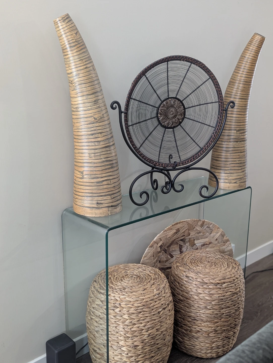 Decorative Woven Vases and Wall Decor Set
