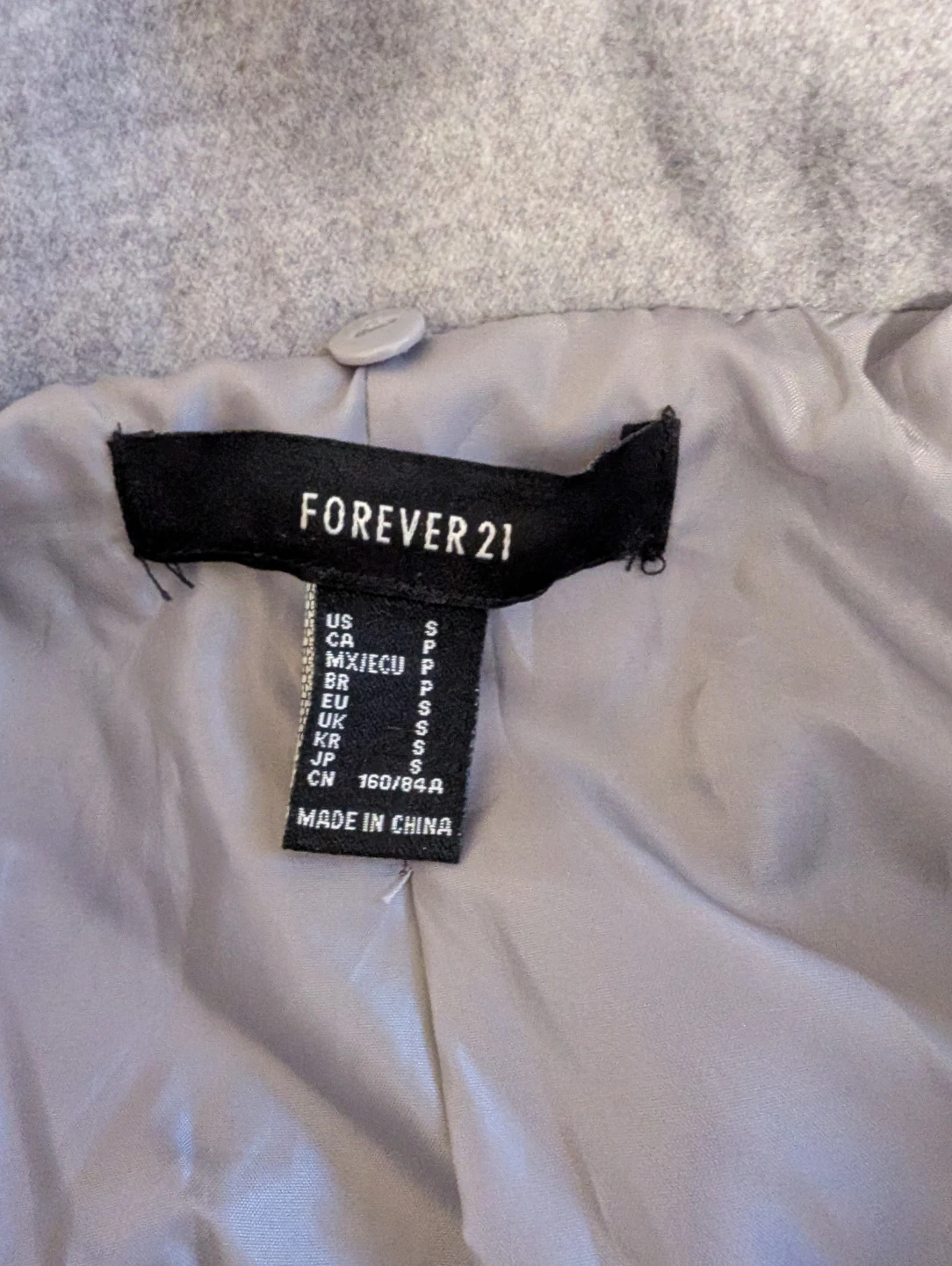 Forever 21 Grey Double-Breasted Belted Coat - Size S - photo 2
