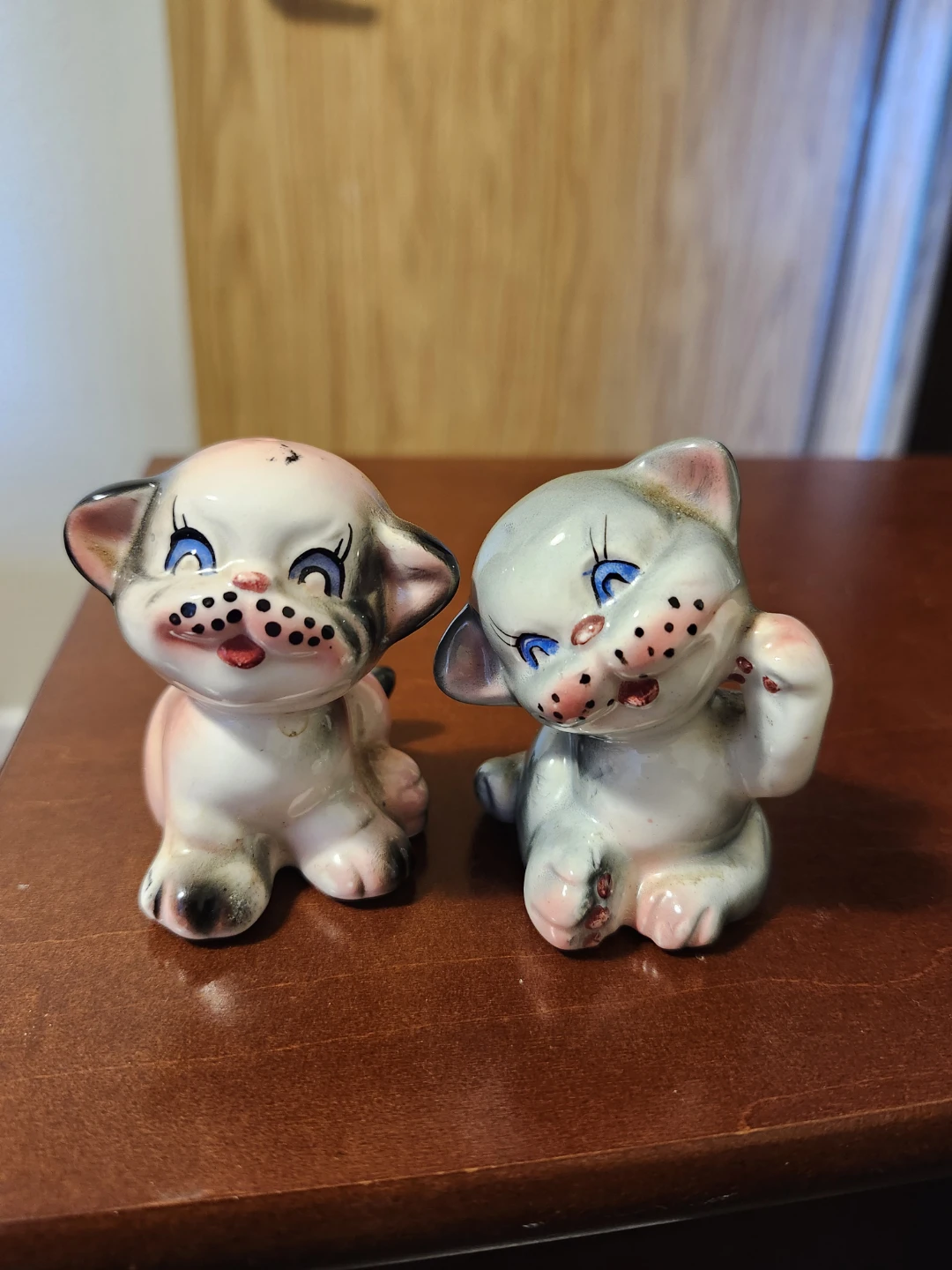 1960s Ceramic Cat Salt and Pepper Shakers - Japan