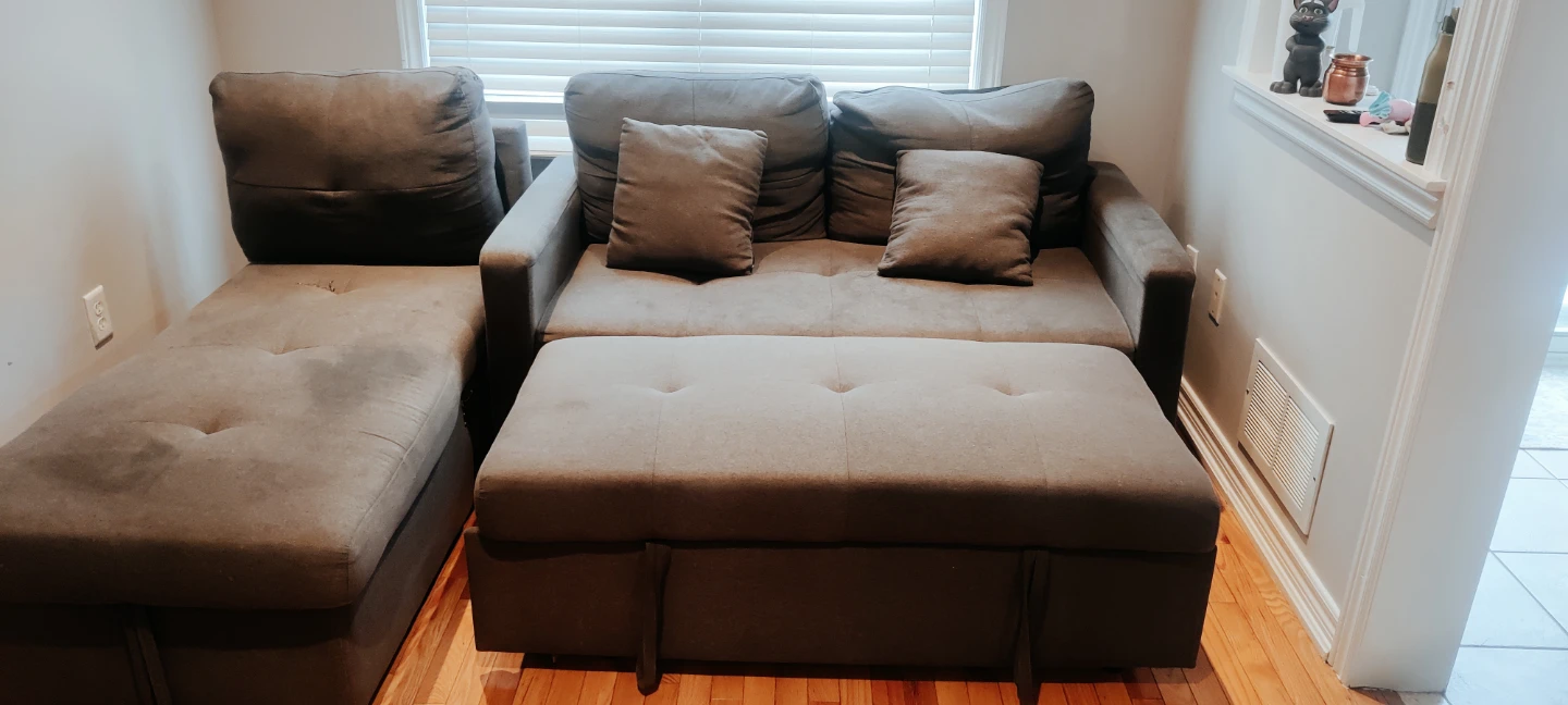 Grey Sofa Bed with Chaise
