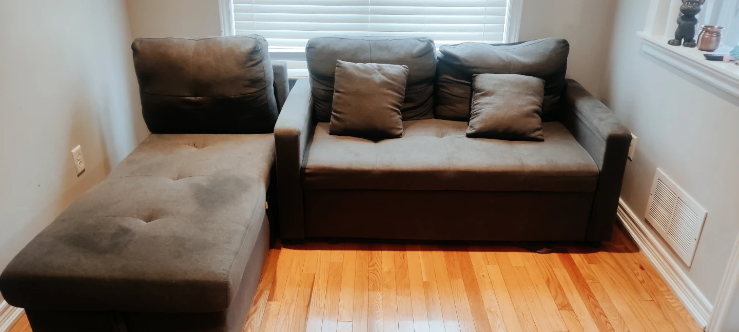 Grey Sofa Bed with Chaise - photo 2