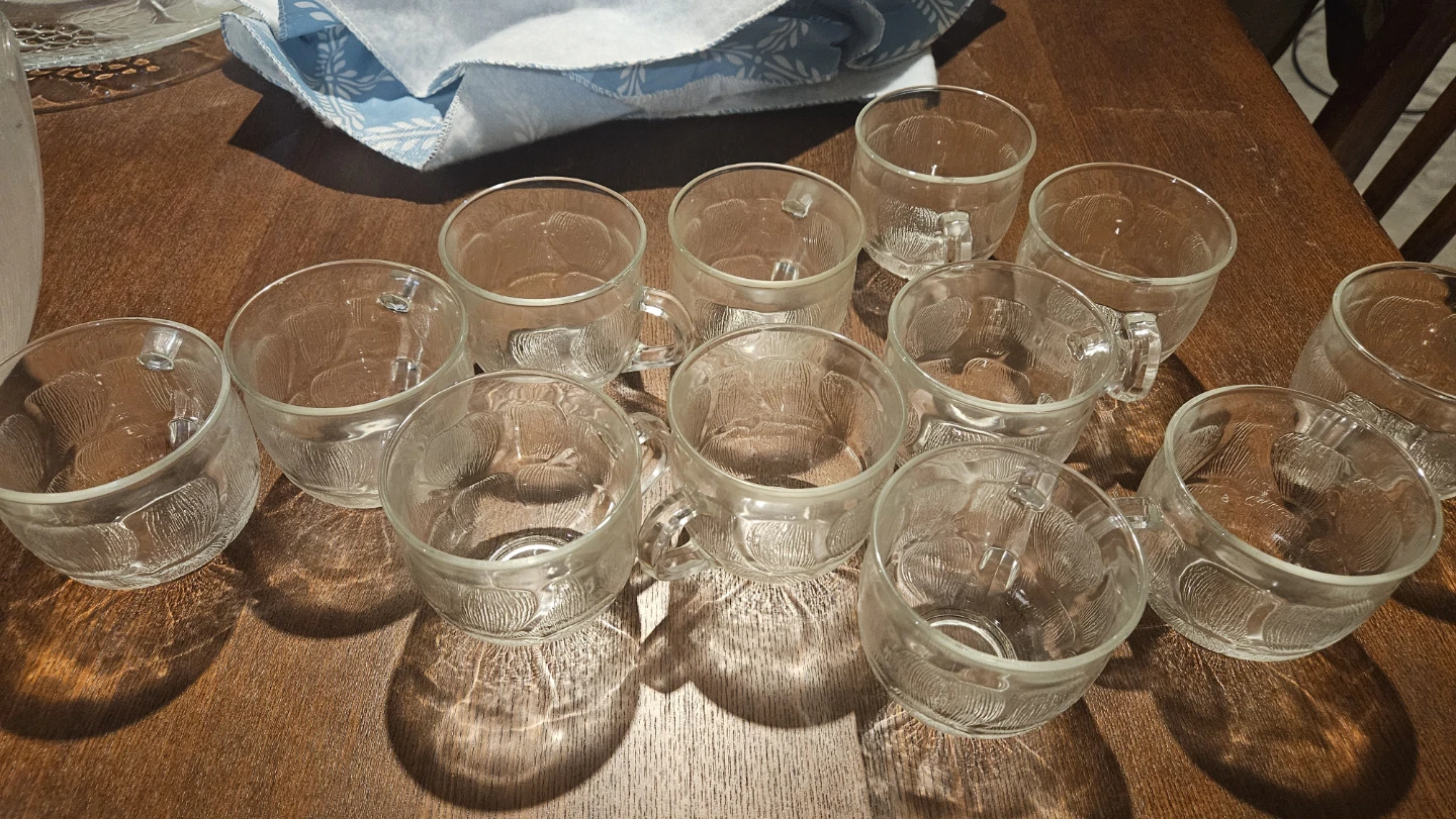 Glass Punch Bowl Set with Ladle and Cups - photo 4