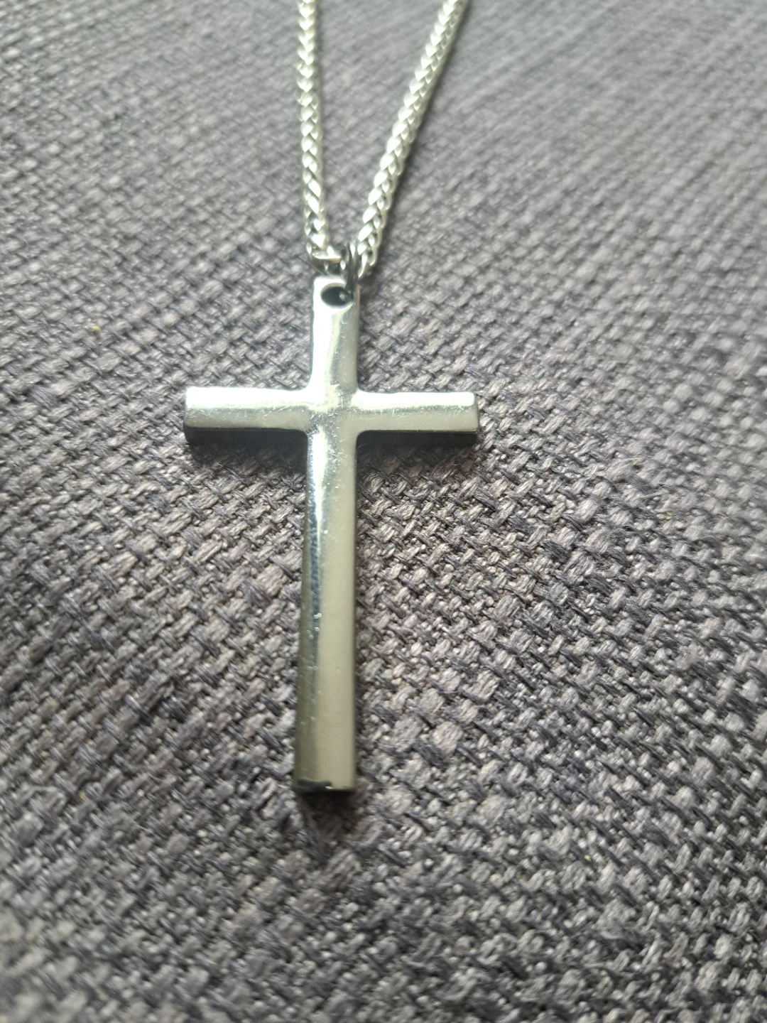 Silver Tone Cross Pendant Necklace