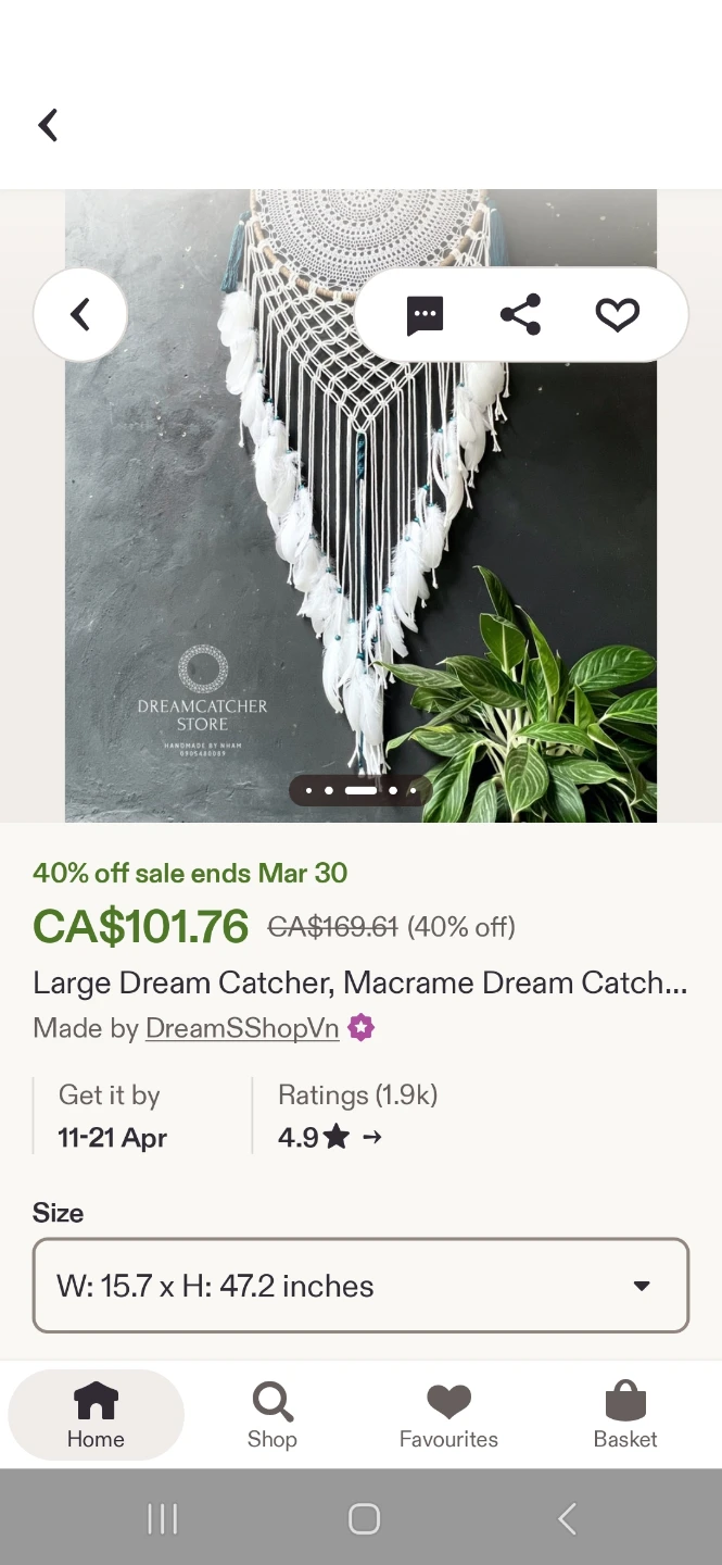 Large Macrame Dream Catcher Wall Decor - photo 4