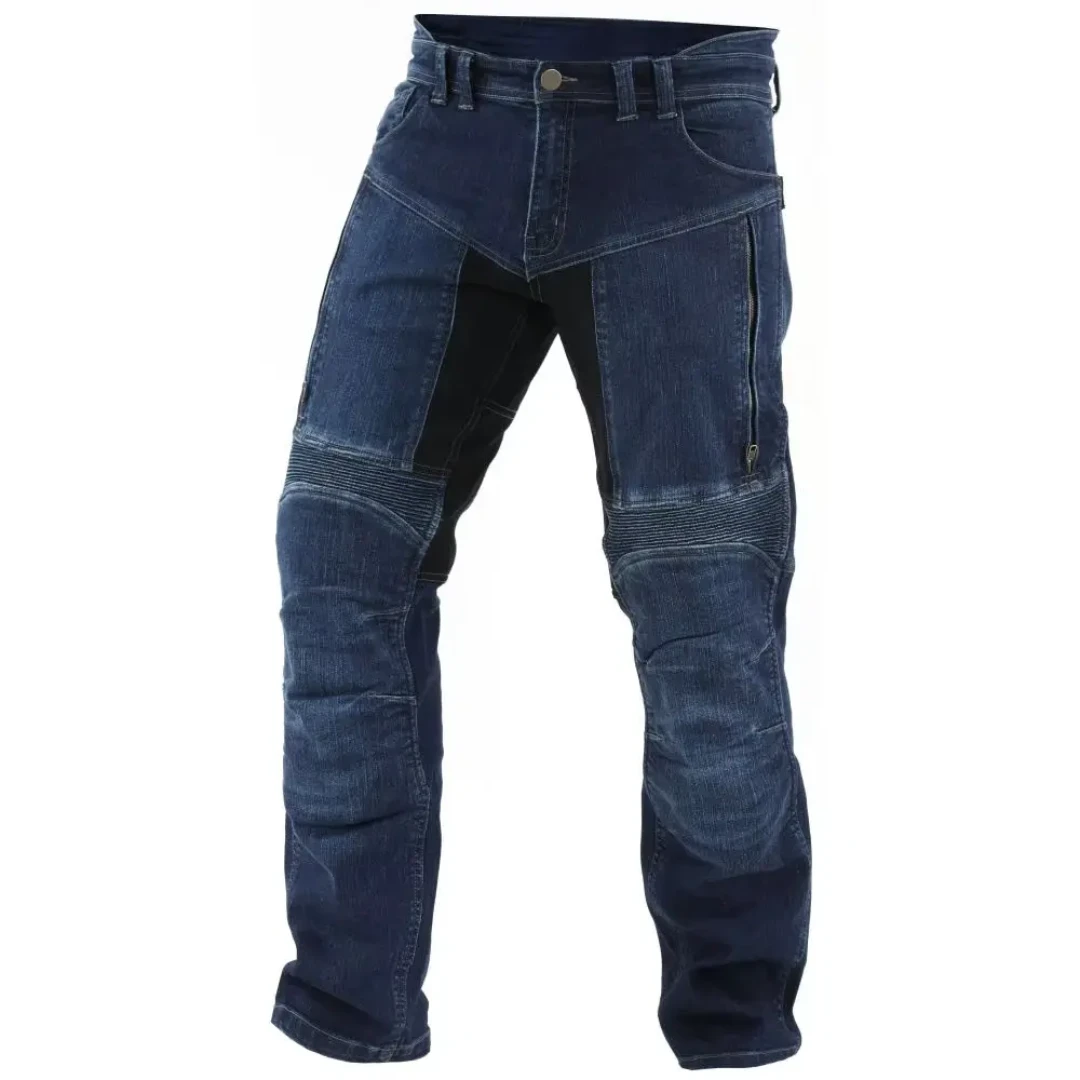 Men's Dark Wash Moto Jeans