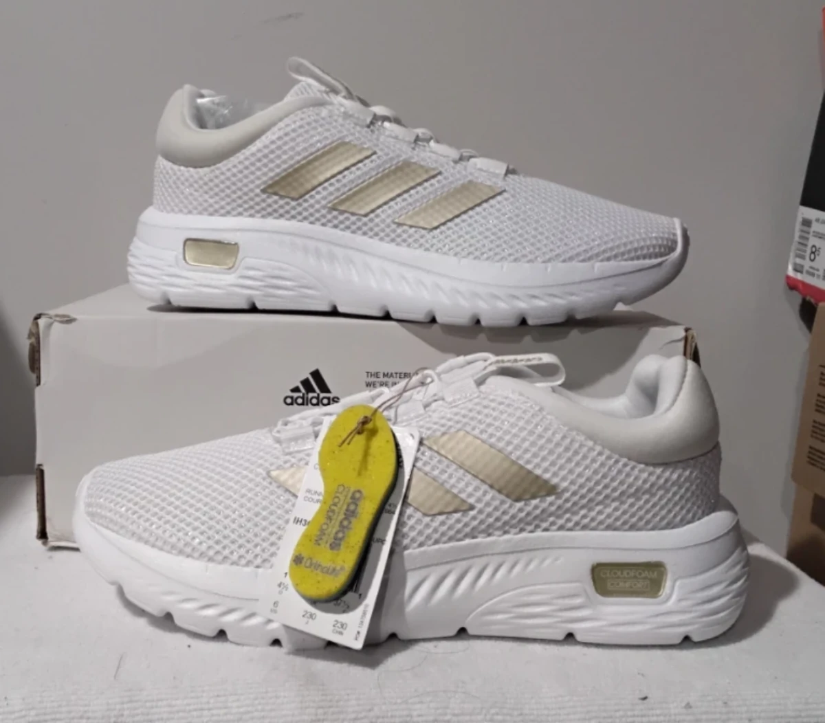 Adidas Cloudfoam Women's Running Shoes White/Gold