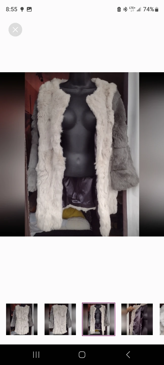 Fur Coat - Grey and Cream - photo 3