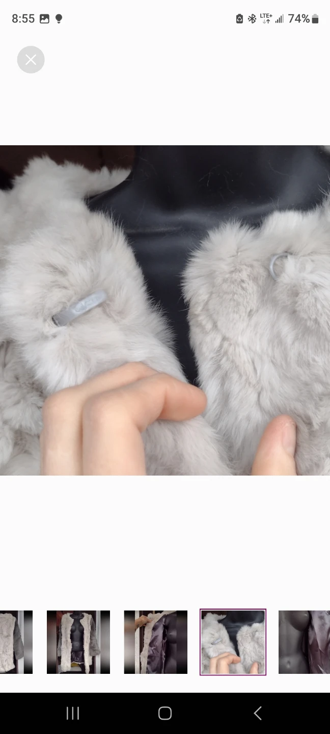 Fur Coat - Grey and Cream - photo 5
