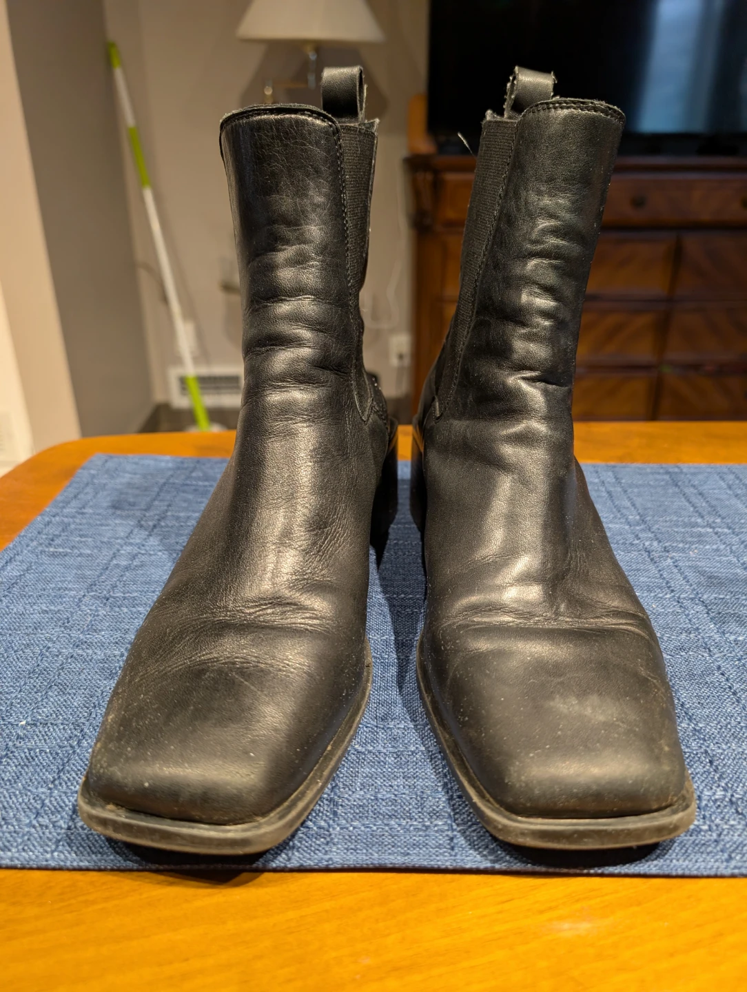 Black Leather aldo Boots