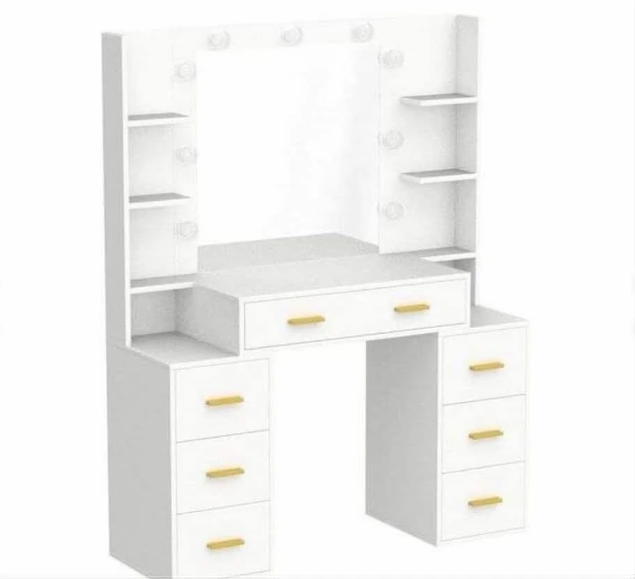 White Vanity with Lights and Mirror - photo 2