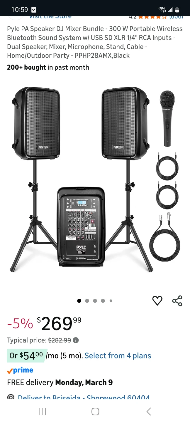 Pyle PA Speaker DJ Mixer Bundle