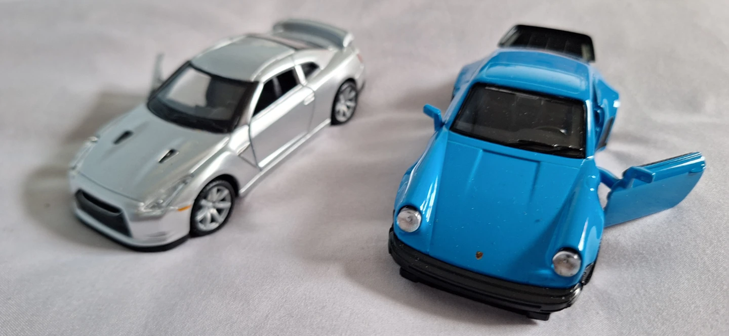 Die-cast Toy Cars - Porsche and Nissan GTR