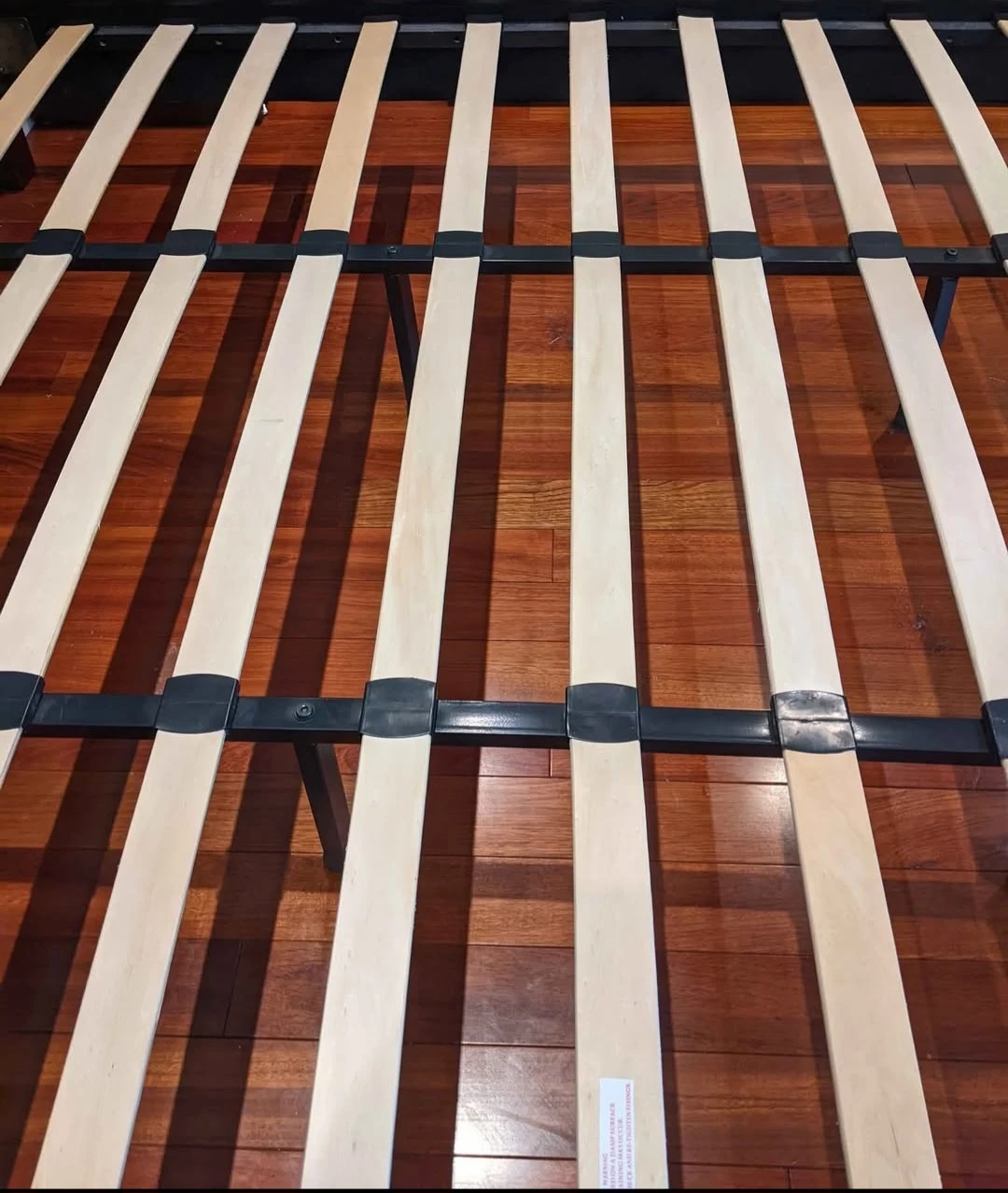 Dark Brown Faux Leather Bed Frame with Slats - photo 3