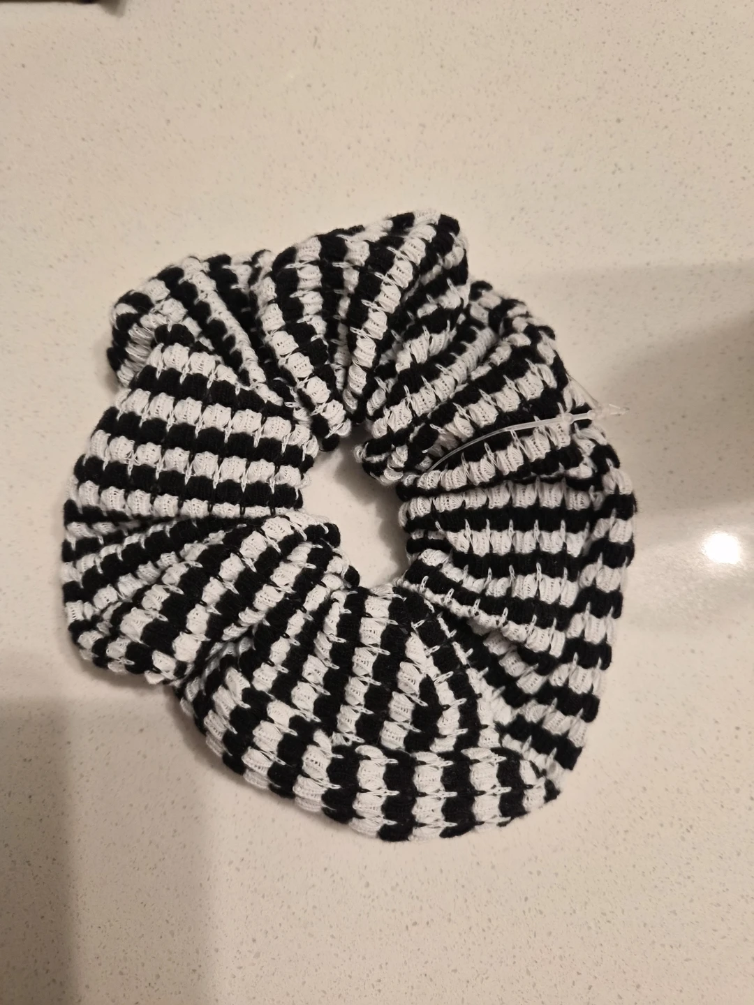 Free People Black and White Checkered Scrunchie