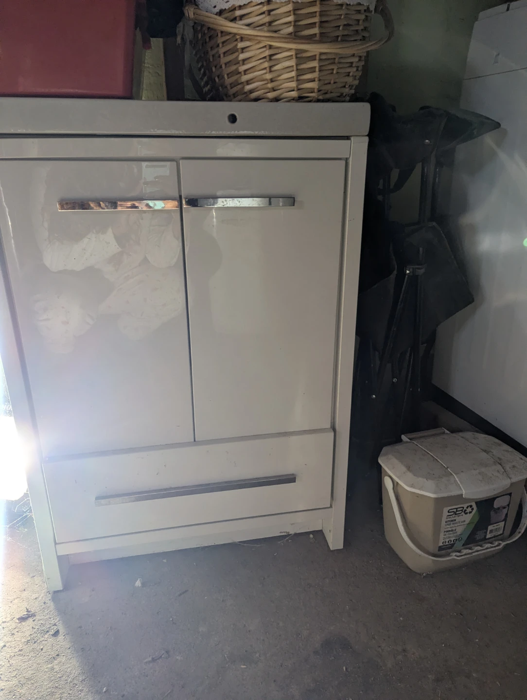 White Two-Door Vanity Cabinet