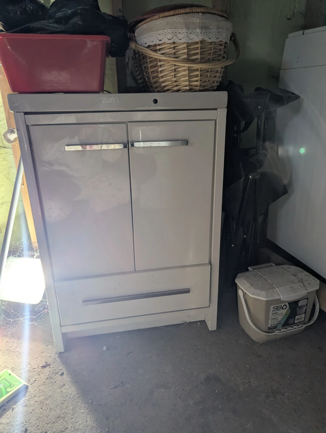 White Two-Door Vanity Cabinet - photo 2