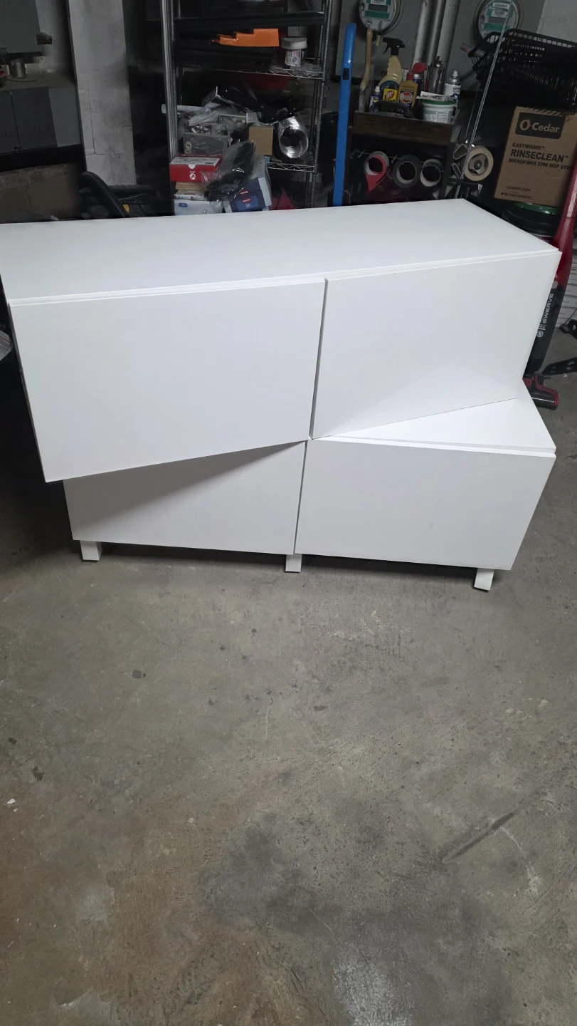 White Storage Cabinet with Doors and Shelves - photo 3