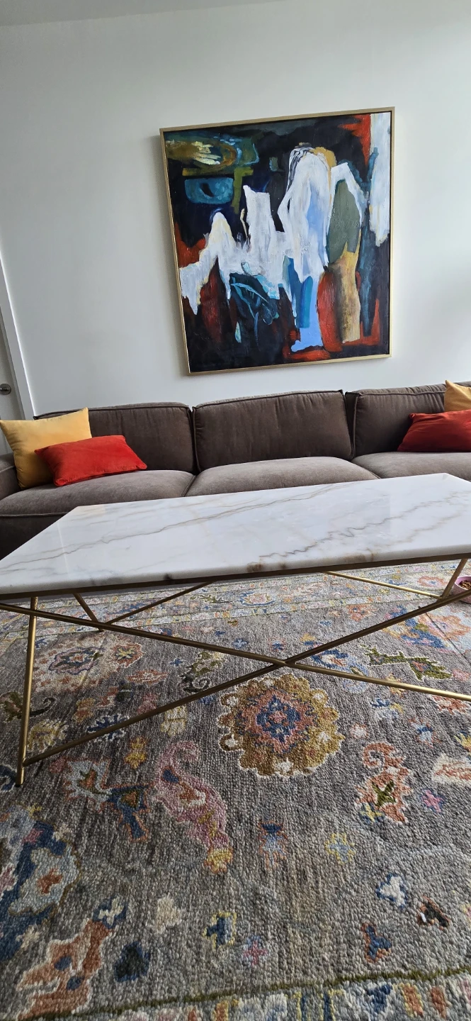 Marble Top Coffee Table with Gold Legs
