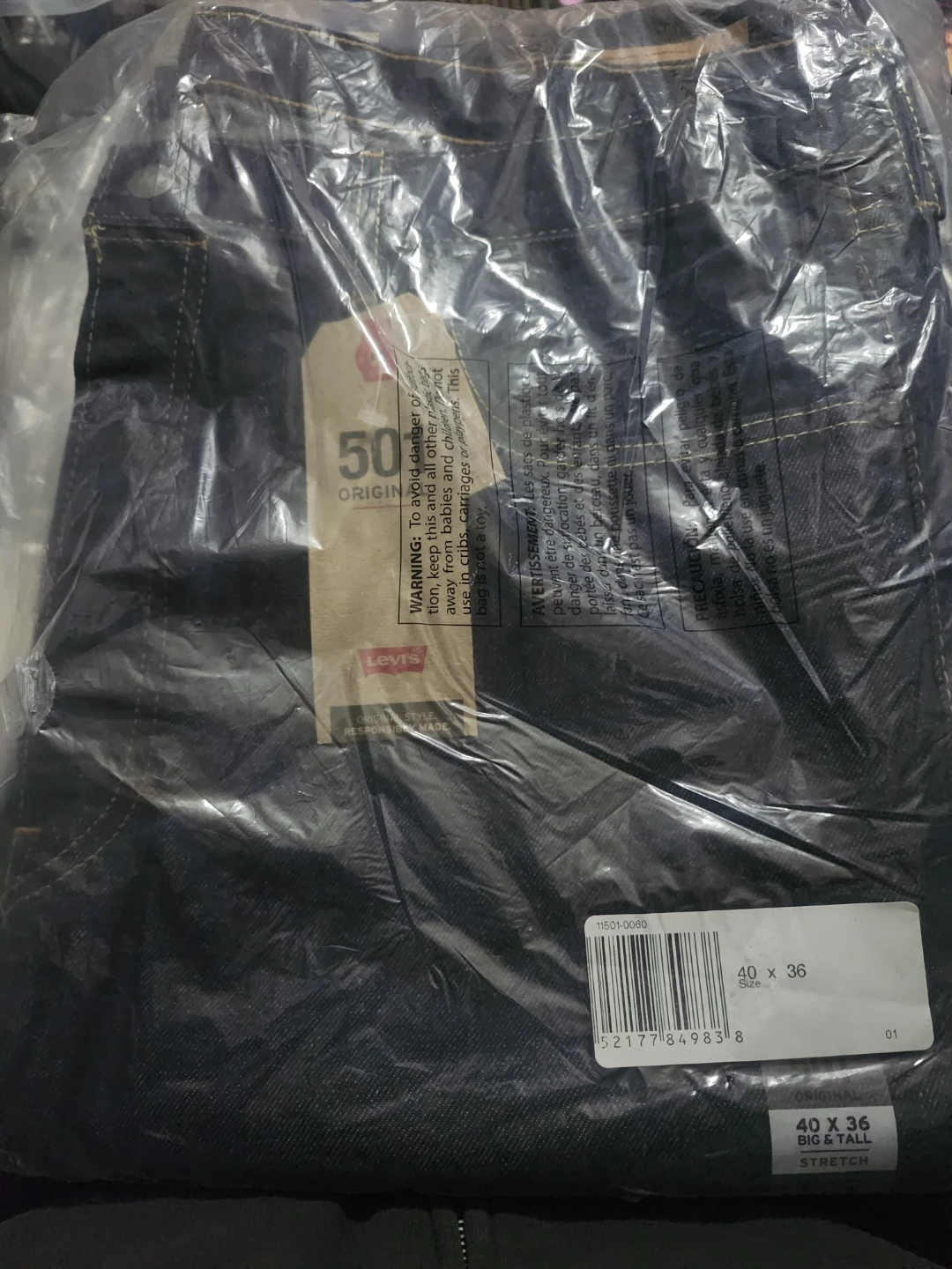 Levi's 50 Original Big & Tall Stretch Jeans 40x36