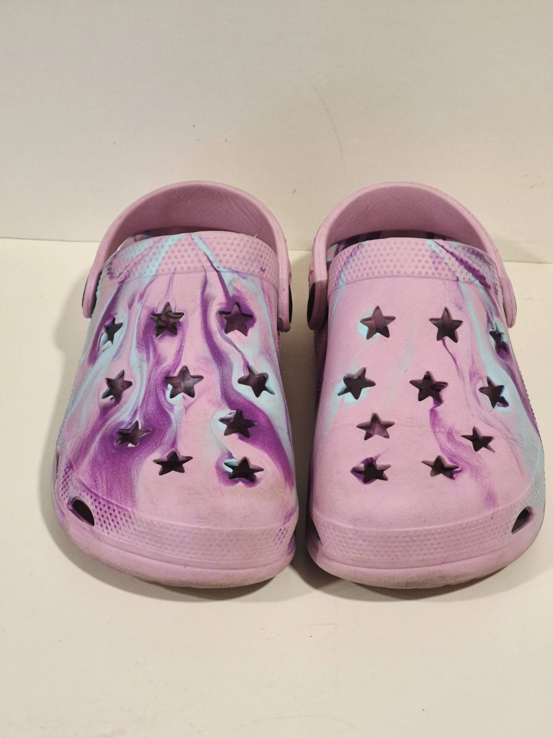 Pastel Star Galaxy Crocs- Kids Size 13