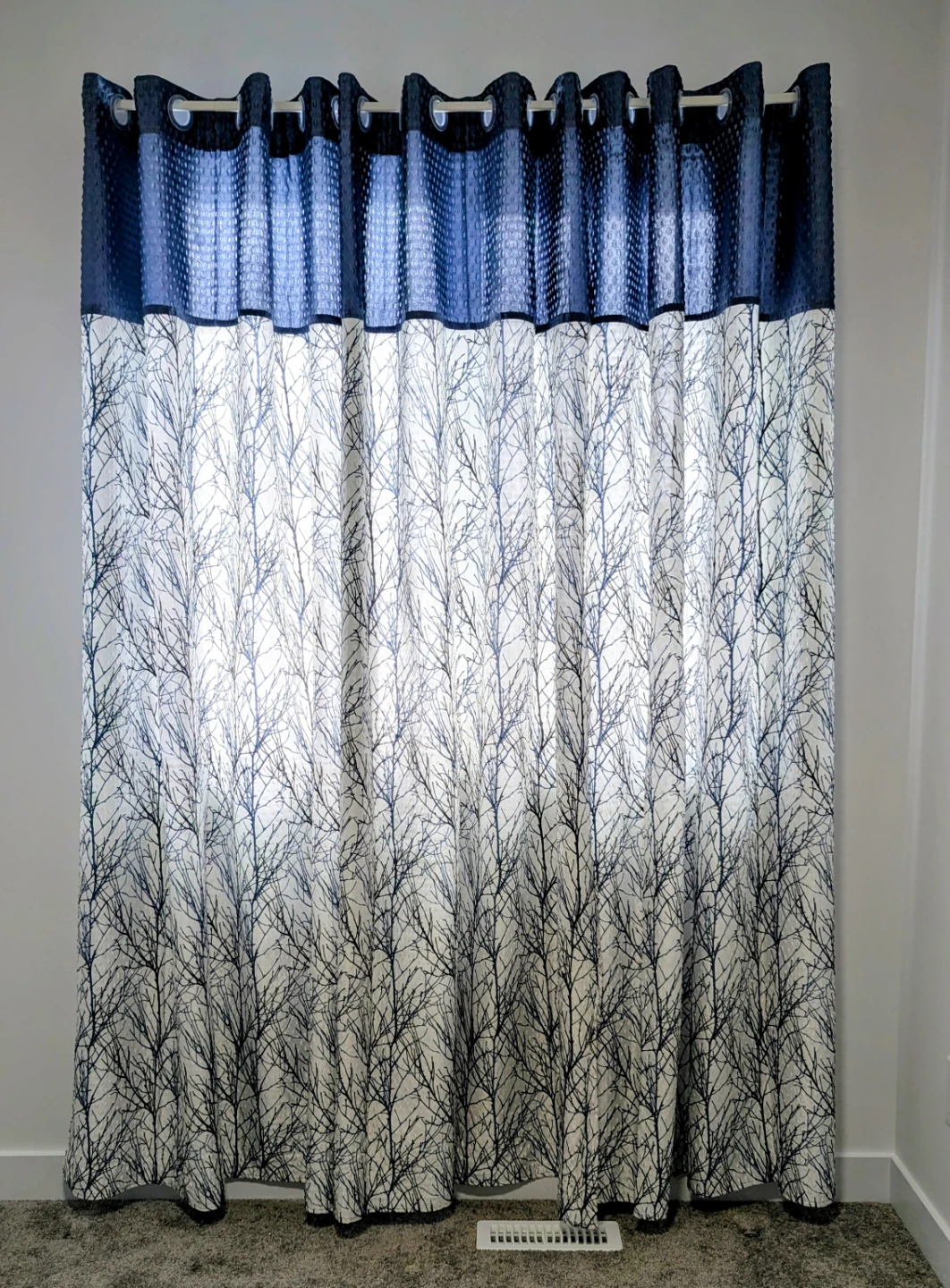 3 Decorative Curtains with Tree Branch Pattern