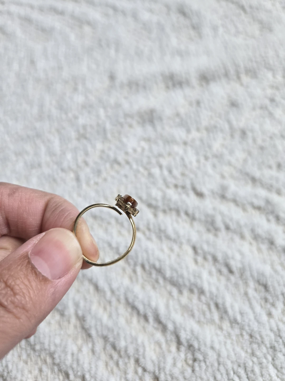 Gold Necklace & Ring w Brown Stone - photo 3