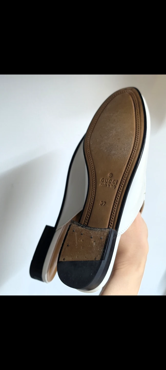 White Leather Gucci Mules loafers Vintage - Size 37 - photo 3
