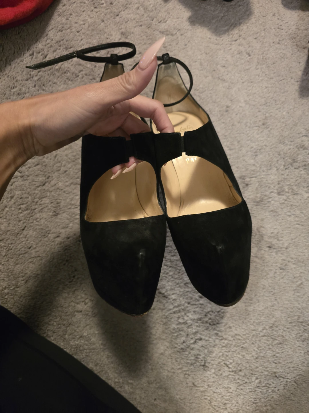 Christian Louboutin Black Suede Heels Size 39 - photo 2