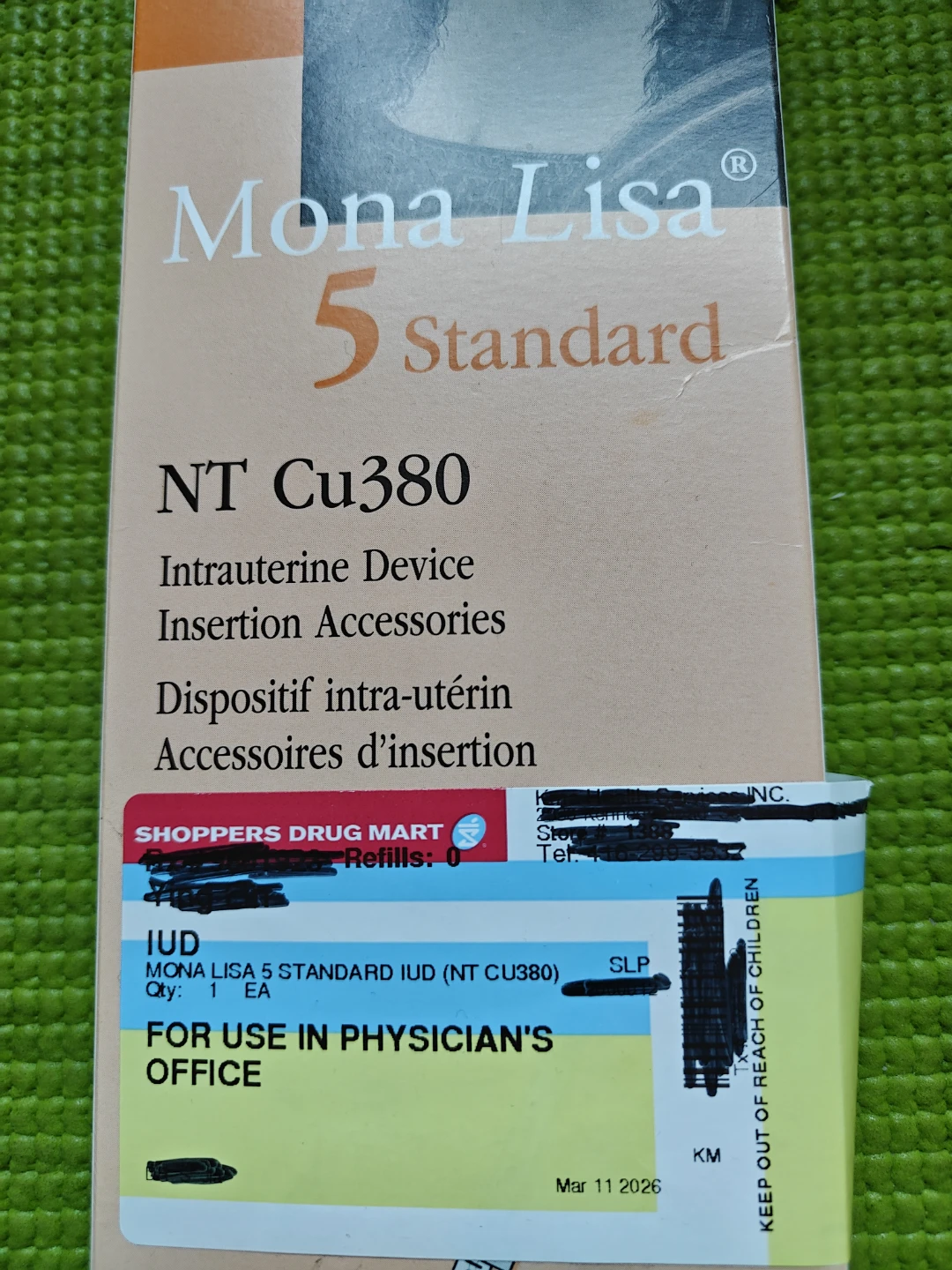 $40 Brand New Mona Lisa 5 Standard NT Cu380 IUD