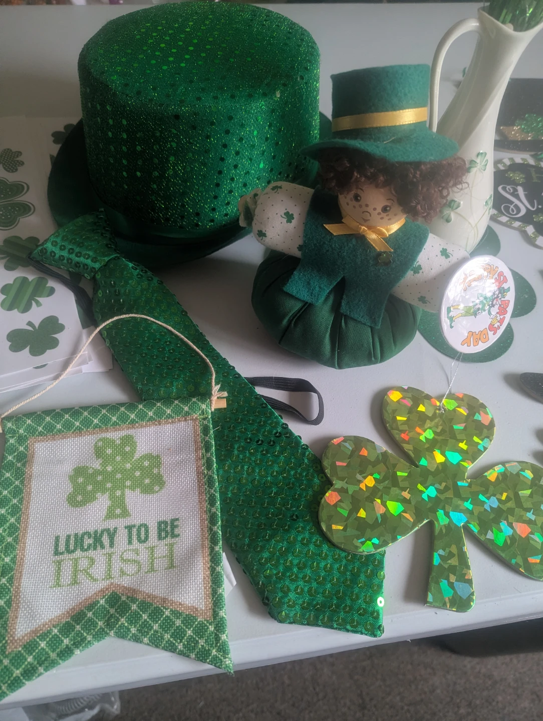 🧡St. Patrick's Day stuffed doll, door hanging etc 20+ items - photo 2