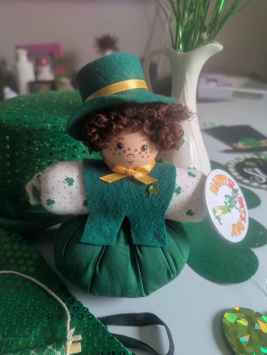 🧡St. Patrick's Day stuffed doll, door hanging etc 20+ items - photo 3