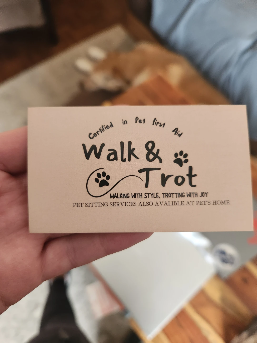 Walk & Trot Pet Sitting Business Cards