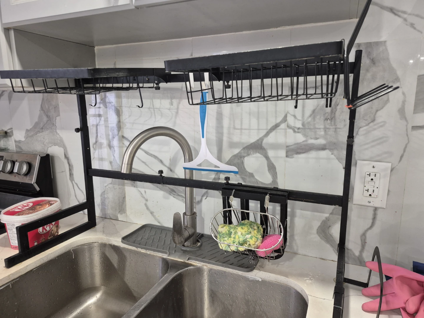 MERRYBOX 2-Tier Stainless Steel Over The Sink Dish Drying Rack - photo 2