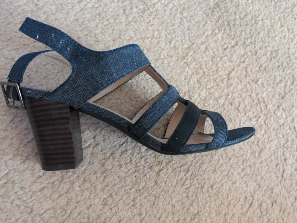 Hush Puppies Women's Denim Strappy Block Heel Sandals Size 9 - photo 2