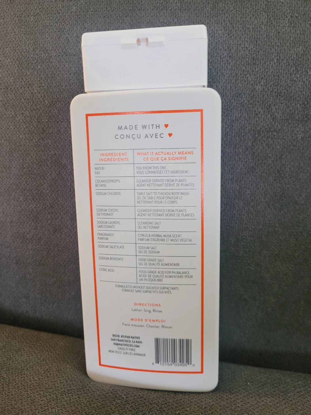 Native Citrus & Herbal Musk Body Wash 532ml (18 fl oz) - photo 2