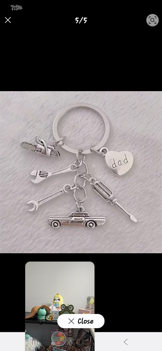 Dad Keychain with Tools and Car Charm