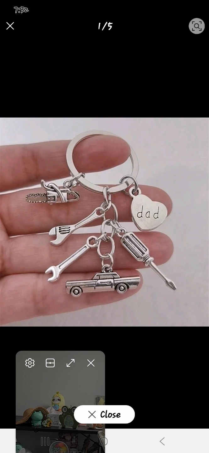 Dad Keychain with Tools and Car Charm - photo 2