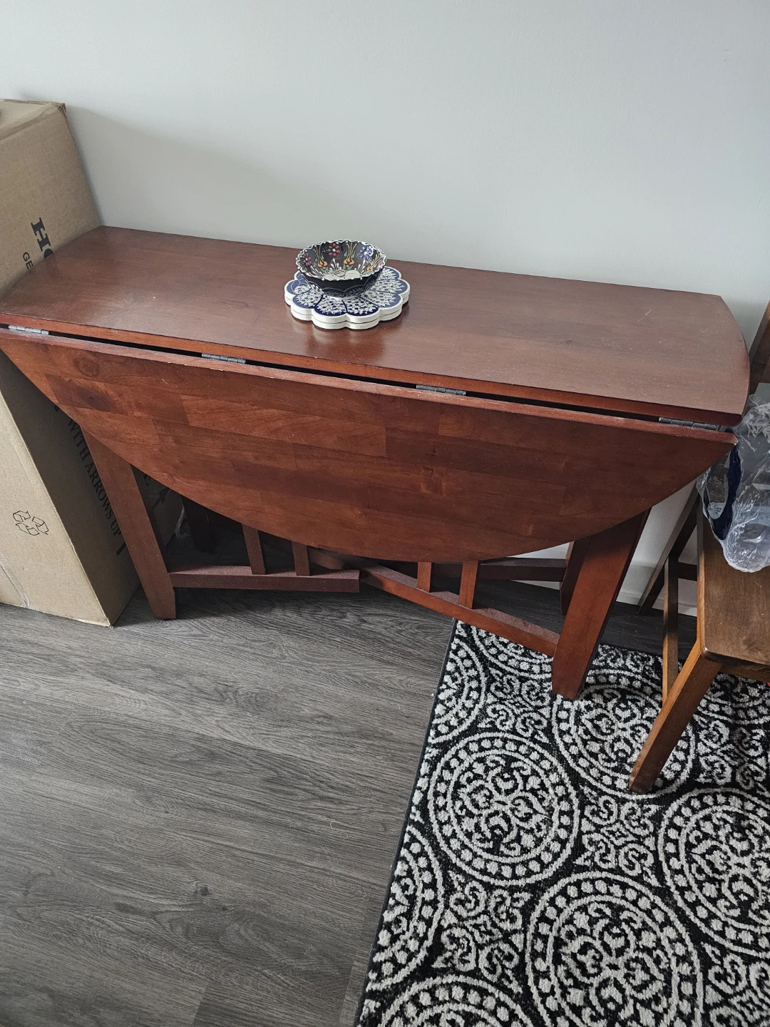 Wooden Drop Leaf Dining Table and two Chair Set - photo 3