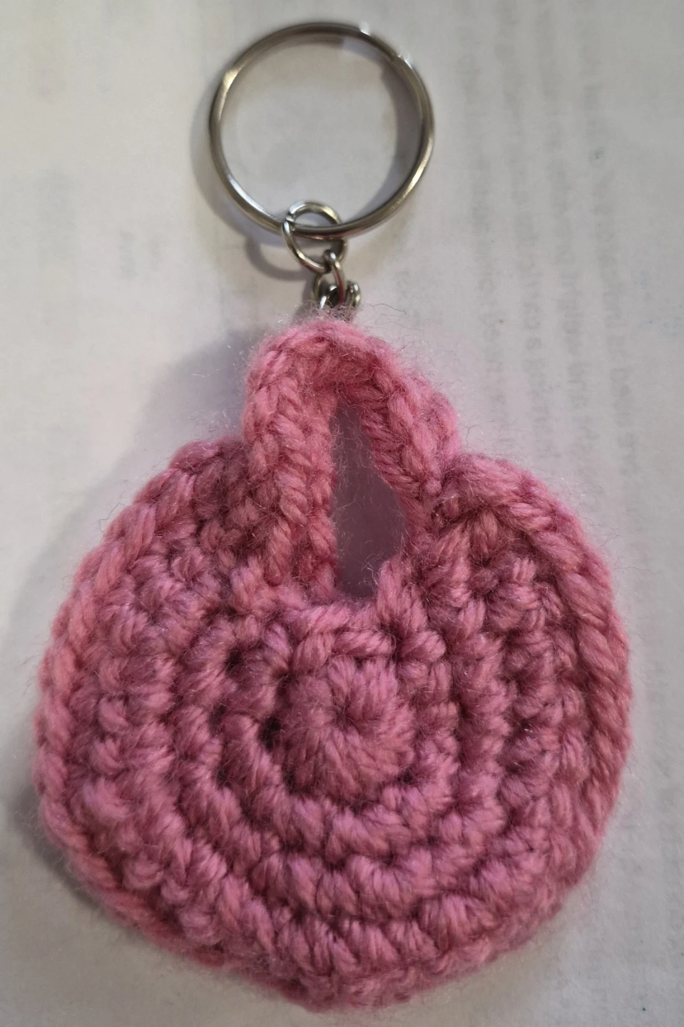 Handmade Pink Crochet Bag Keychain - photo 3
