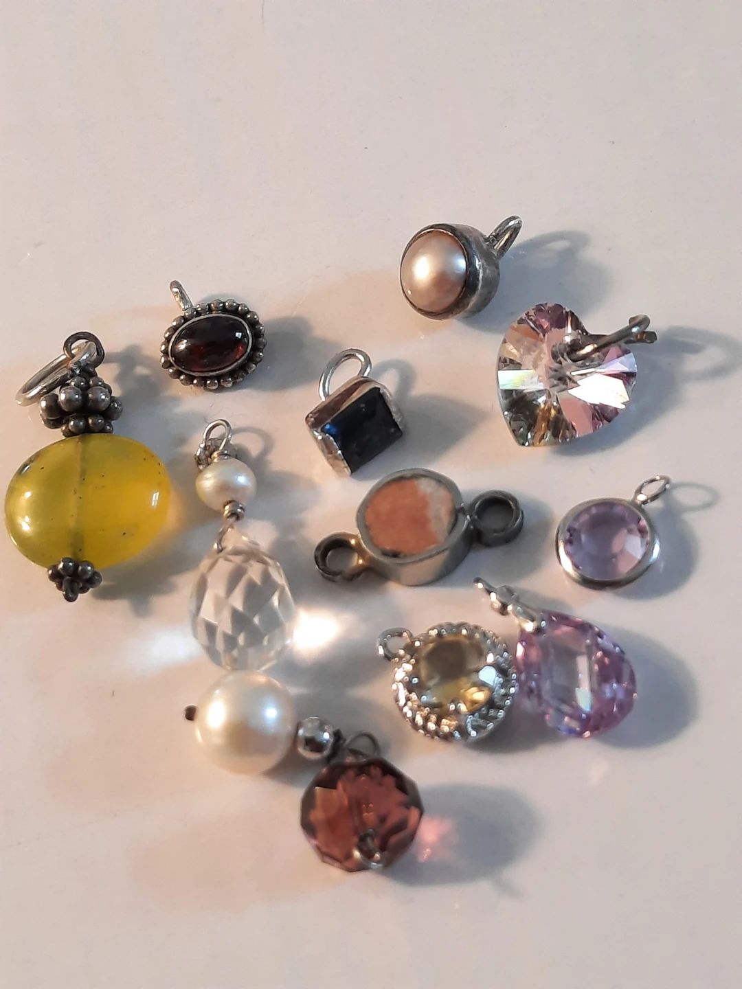 Assorted Sterling Silver Charms and Pendants with gemstones - photo 3