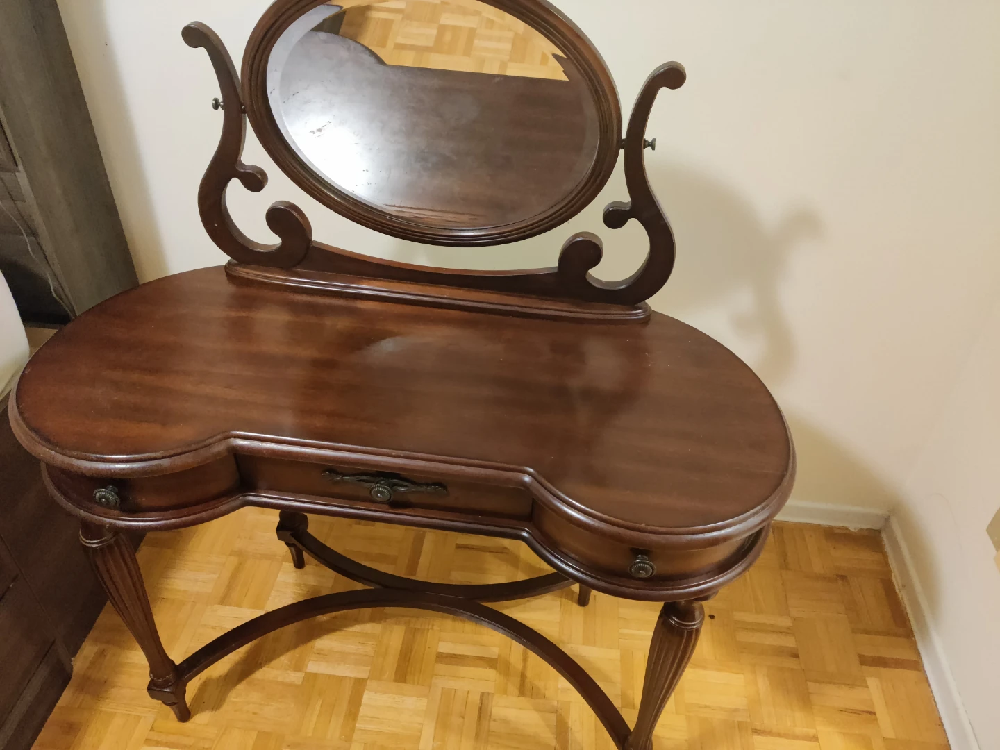 Solid Wood Dressing Table with Mirror - photo 2