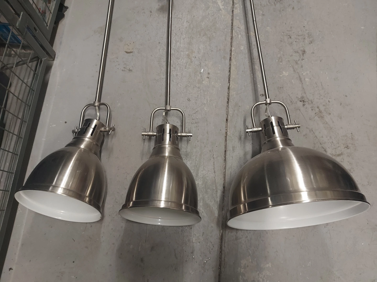 Set of 3 Brushed Nickel Pendant Lights - photo 4
