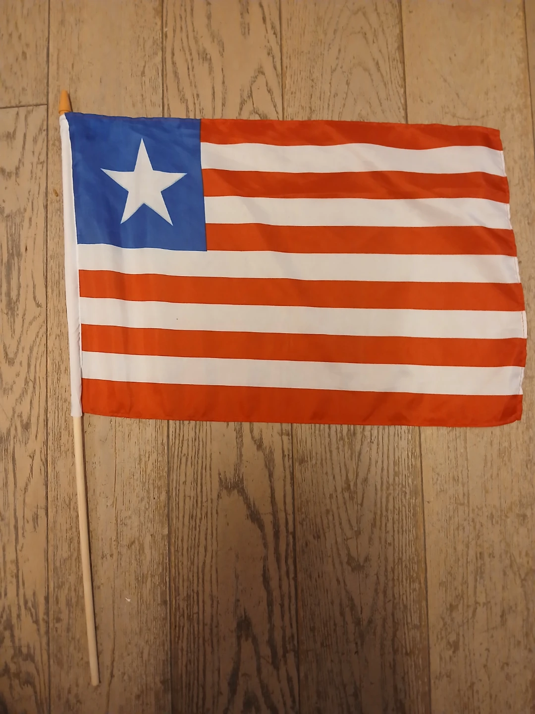 Liberia Flag with Wooden Stick