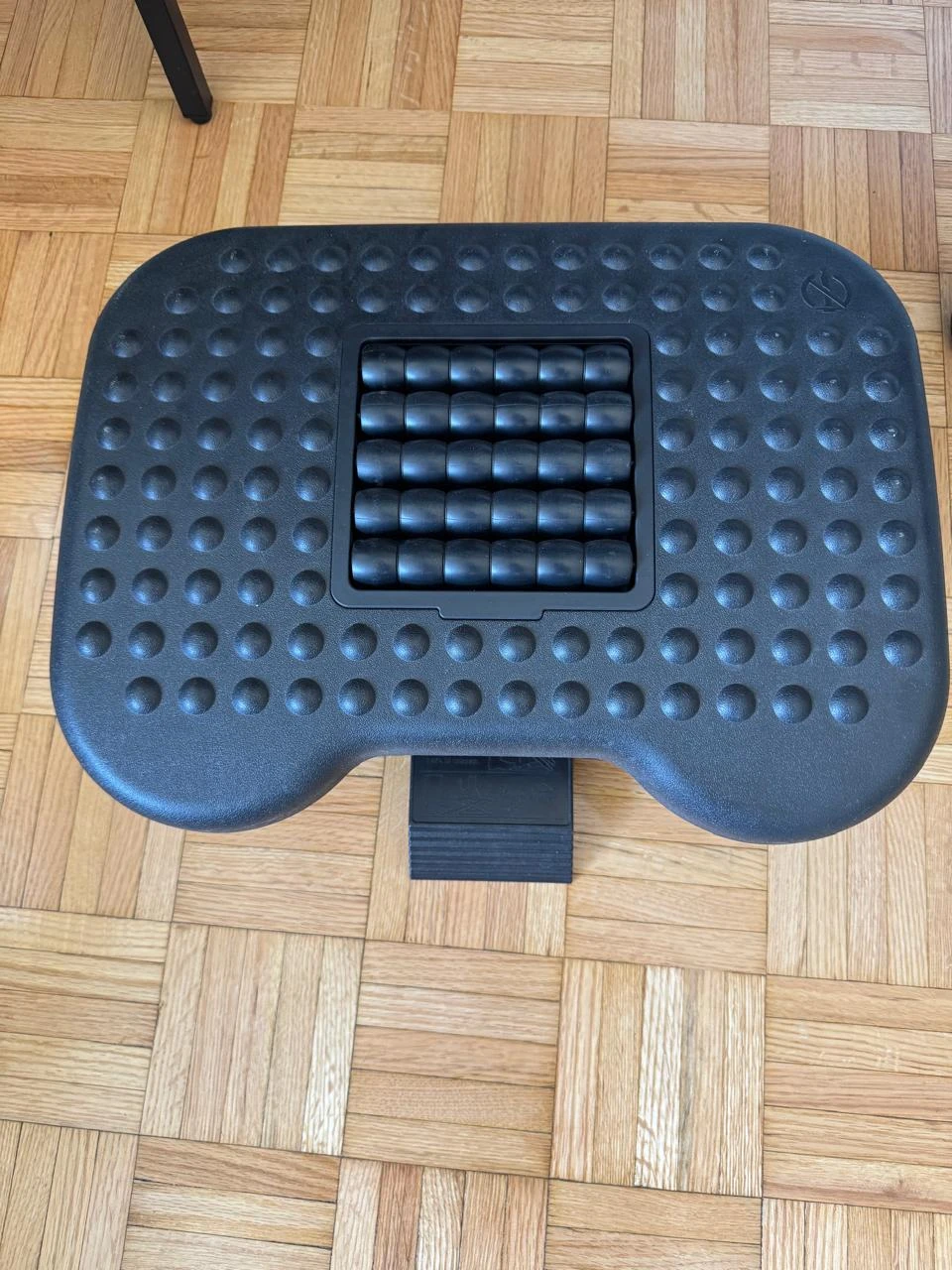 Black Footrest with Massage Rollers
