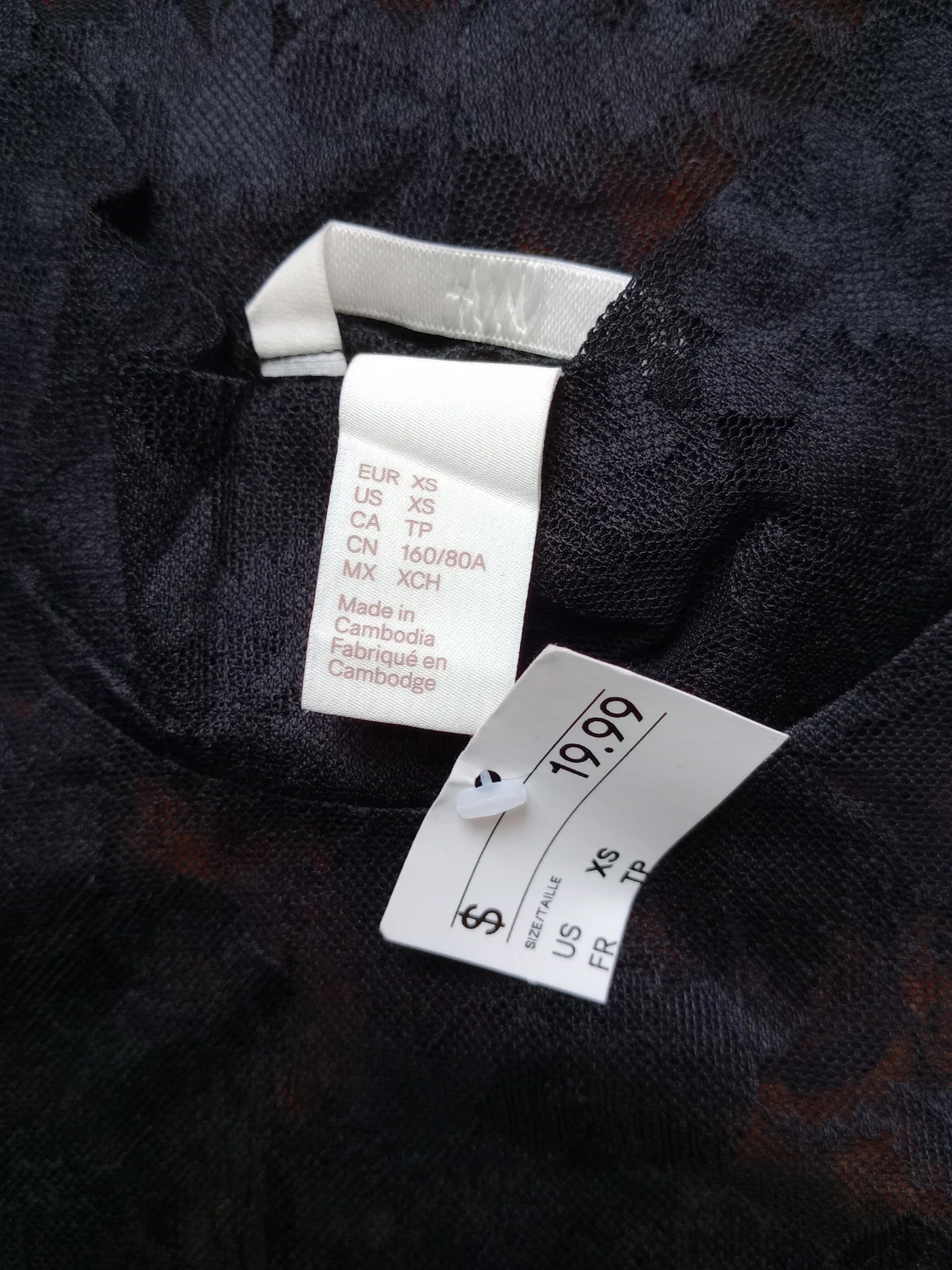 H&M Black Lace Mock Neck Bodysuit XS - photo 2