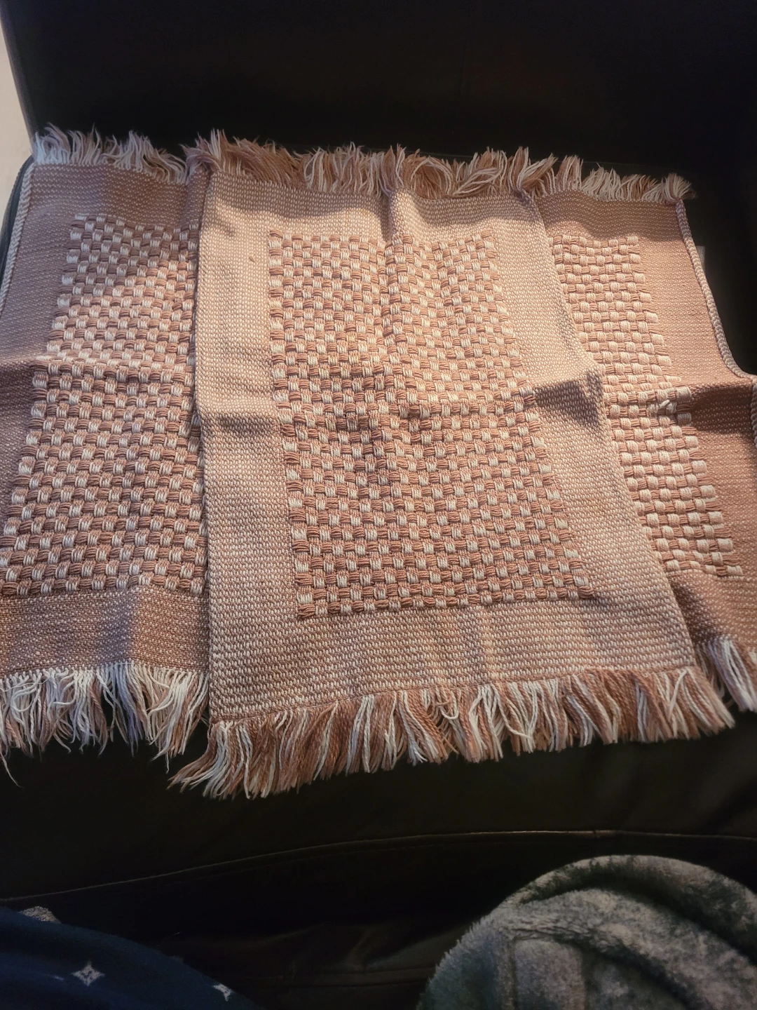 2 Shams, Tote Bag, 3 woven mats, doily and checked fabric - photo 4